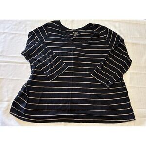 Women's New Directions Weekend Black/light brown 3/4 sleeve top Sz 2X
